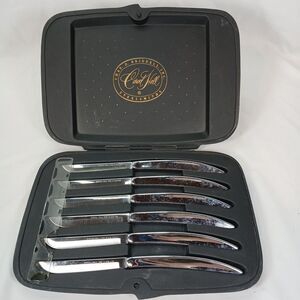 Vintage Carvel Hall 6 Pc Steak Knife Set Stainless Steel with Case